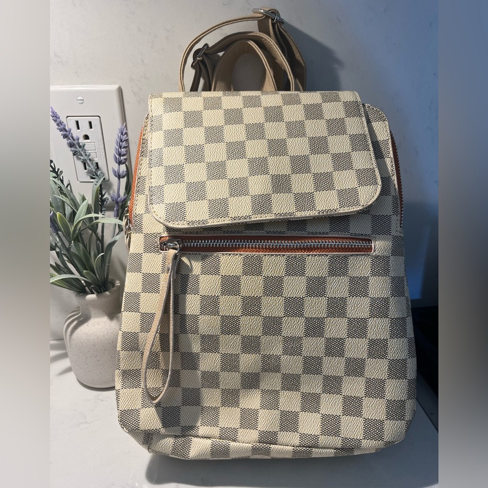 Mini Backpack Tote Purse Handbag Plaid Holographic Checkered iPad Cell Make Up